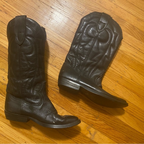 Vintage “like new” black leather Cowboy boots - Picture 3 of 3